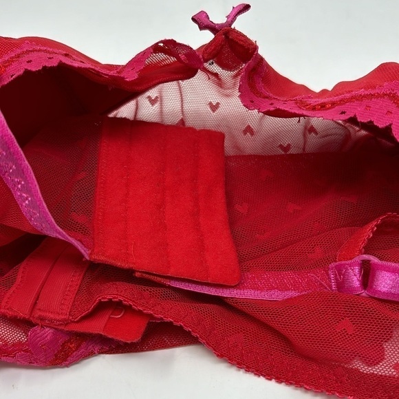 Heart Embroidered Push-Up Bustier Corset Necessary objects Size 34 A red color - Picture 6 of 8